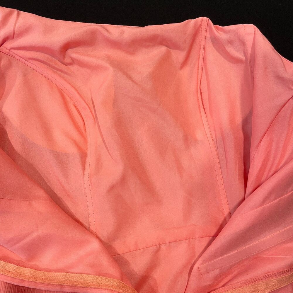 ~ Angelina Faccenda 10 peach 1-shoulder ruffle cocktail dress light flowy sheath - Picture 12 of 14